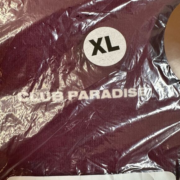 NWT Club Paradise Unisex Maroon Tee Shirt Logo Printed Hip Hop Music - Size XL - Picture 7 of 7